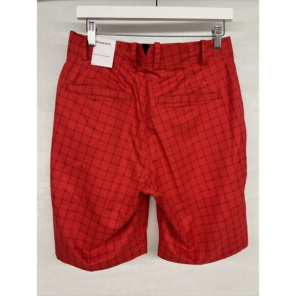NEW NWT NIKE Dri-fit Plaid Golf Shorts In University Red/university Red Sz 30 - Picture 5 of 7
